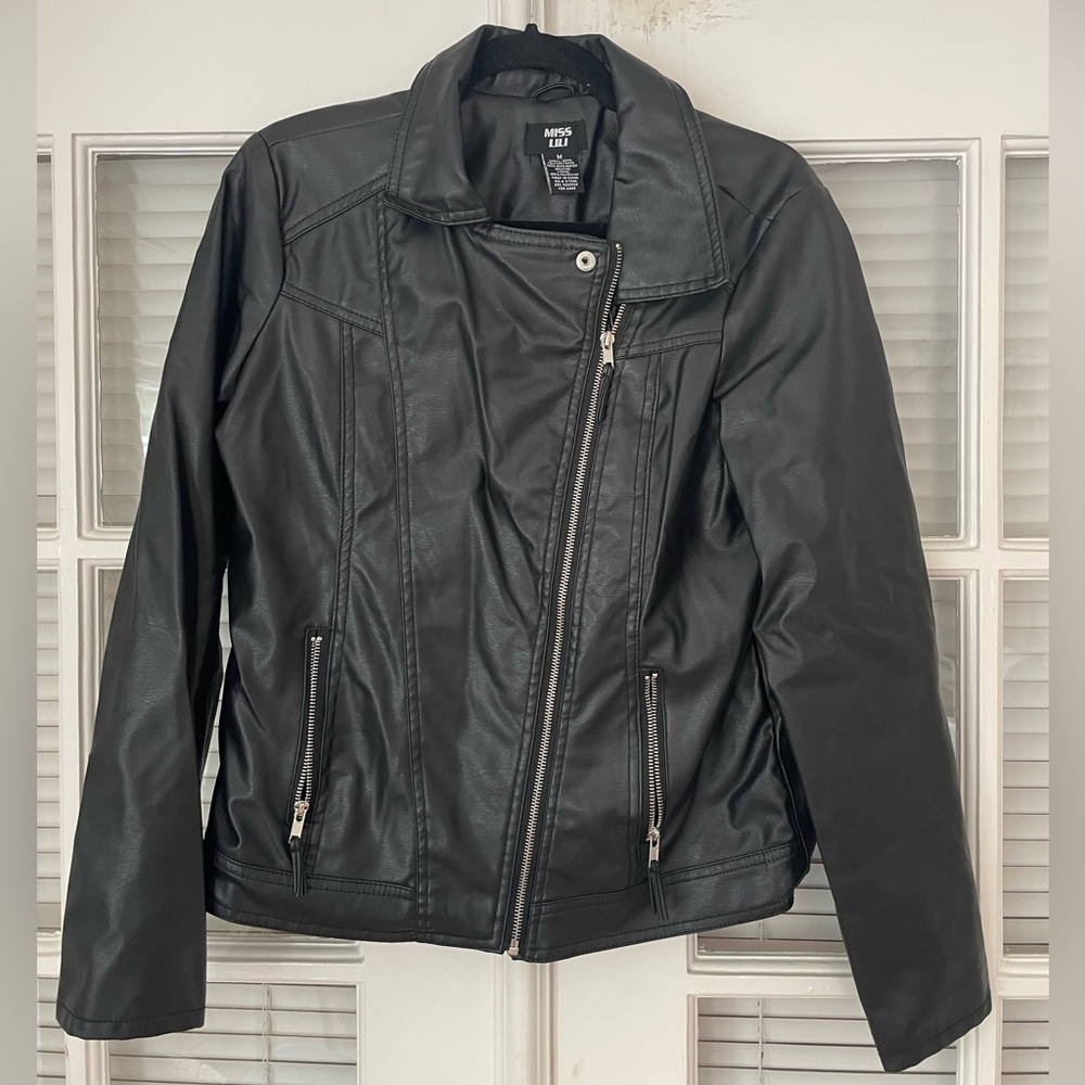 Black Faux-Leather Jacket